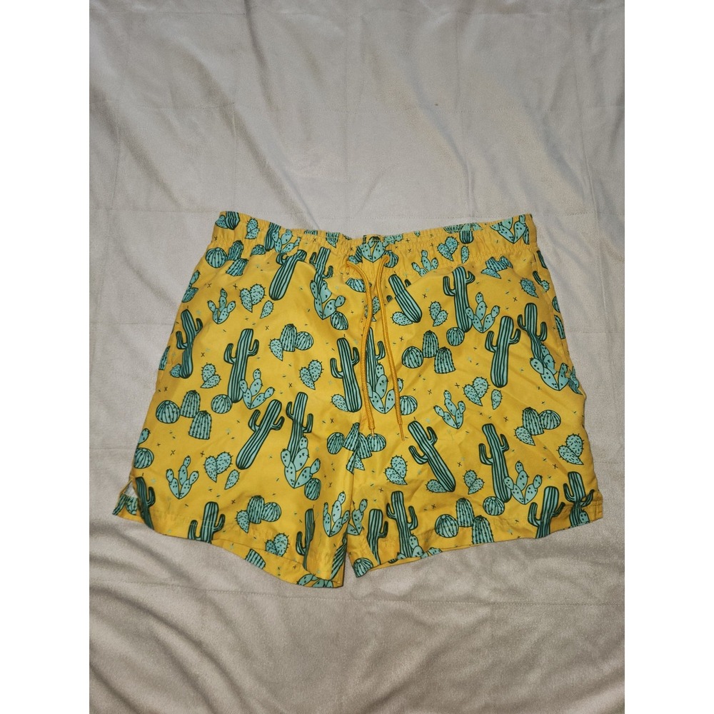 Mens George Swimtrunks Shorts. Cactus. Yellow. Mens M 32-34